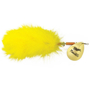 Блесна вращ. Mepps GIANT MARABOU Gold/Yellow (блистер)